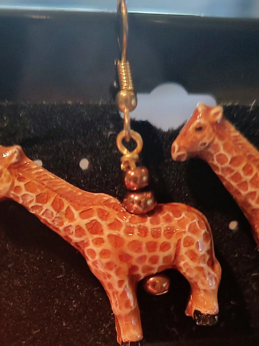 Handcrafted Orange Giraffe Earrings for Kids - Cute Animal Dangle